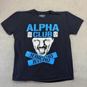Chris Jericho "Alpha Club" T-shirt Mens XL Black Short Sleeve WWE Wrestling NJPW
